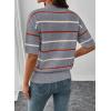image:imageSHEWIN Womens Tops Crewneck Short Sleeve Sweater Pullover Knit Striped Shirt Spring Outfits for Women 2026Gray