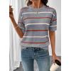 image:imageSHEWIN Womens Tops Crewneck Short Sleeve Sweater Pullover Knit Striped Shirt Spring Outfits for Women 2026Gray