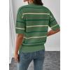 image:imageSHEWIN Womens Tops Crewneck Short Sleeve Sweater Pullover Knit Striped Shirt Spring Outfits for Women 2026Green