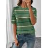 image:imageSHEWIN Womens Tops Crewneck Short Sleeve Sweater Pullover Knit Striped Shirt Spring Outfits for Women 2026Green