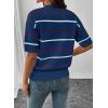 image:imageSHEWIN Womens Tops Crewneck Short Sleeve Sweater Pullover Knit Striped Shirt Spring Outfits for Women 2026Navy Blue