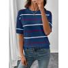 image:imageSHEWIN Womens Tops Crewneck Short Sleeve Sweater Pullover Knit Striped Shirt Spring Outfits for Women 2026Navy Blue
