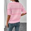 image:imageSHEWIN Womens Tops Crewneck Short Sleeve Sweater Pullover Knit Striped Shirt Spring Outfits for Women 2026Pink