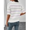 image:imageSHEWIN Womens Tops Crewneck Short Sleeve Sweater Pullover Knit Striped Shirt Spring Outfits for Women 2026White