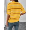 image:imageSHEWIN Womens Tops Crewneck Short Sleeve Sweater Pullover Knit Striped Shirt Spring Outfits for Women 2026Yellow