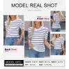 image:imageSHEWIN Womens Tops Short Sleeve Sweater Shirts for Women Striped Knit T Shirts Crewneck Summer TopsB Blue