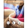 image:imageSHEWIN Womens Tops V Neck Short Sleeve Sweater Striped Color Block Pullover Cap Sleeve ShirtsMist Blue
