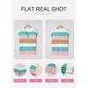 image:imageSHEWIN Womens Tops V Neck Short Sleeve Sweater Striped Color Block Pullover Cap Sleeve ShirtsPink Stripe