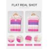 image:imageSHEWIN Womens Tops V Neck Short Sleeve Sweater Striped Color Block Pullover Cap Sleeve ShirtsRose Red