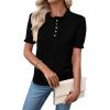 image:imageSHEWIN Women Short Sleeve Sweater Ruffle Dressy Business Casual Tops 2026Black
