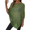 image:imageSHEWIN Womens Sheer Knit Poncho Crochet Summer Tops See Through Mesh Spring Sweaters Beach Cover Ups for Women 2026Blackish Green