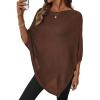 image:imageSHEWIN Womens Sheer Knit Poncho Crochet Summer Tops See Through Mesh Spring Sweaters Beach Cover Ups for Women 2026Coffee