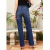 image:imageSHEWIN Straight Leg Jeans for Women Trendy High Rise Tapered Flare Jeans Stretchy Wide Leg Ankle Denim Pants with PocketsBluing