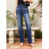 image:imageSHEWIN Straight Leg Jeans for Women Trendy High Rise Tapered Flare Jeans Stretchy Wide Leg Ankle Denim Pants with PocketsBluing