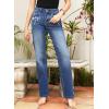 image:imageSHEWIN Straight Leg Jeans for Women Trendy High Rise Tapered Flare Jeans Stretchy Wide Leg Ankle Denim Pants with PocketsSky Blue