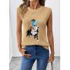 image:imageSHEWIN Womens Western Sweater Vest Crewneck Sleeveless Tops Cowgirl Casual Embroidered Tank Top 2026Beige