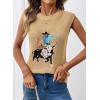 image:imageSHEWIN Womens Western Sweater Vest Crewneck Sleeveless Tops Cowgirl Casual Embroidered Tank Top 2026Beige