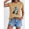 image:imageSHEWIN Womens Western Sweater Vest Crewneck Sleeveless Tops Cowgirl Casual Embroidered Tank Top 2026Beige