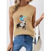 image:imageSHEWIN Womens Western Sweater Vest Crewneck Sleeveless Tops Cowgirl Casual Embroidered Tank Top 2026Beige