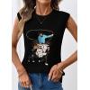 image:imageSHEWIN Womens Western Sweater Vest Crewneck Sleeveless Tops Cowgirl Casual Embroidered Tank Top 2026Black