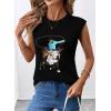 image:imageSHEWIN Womens Western Sweater Vest Crewneck Sleeveless Tops Cowgirl Casual Embroidered Tank Top 2026Black