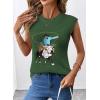 image:imageSHEWIN Womens Western Sweater Vest Crewneck Sleeveless Tops Cowgirl Casual Embroidered Tank Top 2026Green