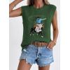 image:imageSHEWIN Womens Western Sweater Vest Crewneck Sleeveless Tops Cowgirl Casual Embroidered Tank Top 2026Green