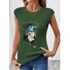image:imageSHEWIN Womens Western Sweater Vest Crewneck Sleeveless Tops Cowgirl Casual Embroidered Tank Top 2026Green