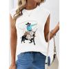 image:imageSHEWIN Womens Western Sweater Vest Crewneck Sleeveless Tops Cowgirl Casual Embroidered Tank Top 2026White