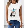 image:imageSHEWIN Womens Western Sweater Vest Crewneck Sleeveless Tops Cowgirl Casual Embroidered Tank Top 2026White