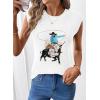 image:imageSHEWIN Womens Western Sweater Vest Crewneck Sleeveless Tops Cowgirl Casual Embroidered Tank Top 2026White
