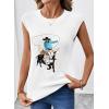 image:imageSHEWIN Womens Western Sweater Vest Crewneck Sleeveless Tops Cowgirl Casual Embroidered Tank Top 2026White