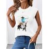image:imageSHEWIN Womens Western Sweater Vest Crewneck Sleeveless Tops Cowgirl Casual Embroidered Tank Top 2026White