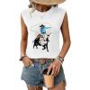 image:imageSHEWIN Womens Western Sweater Vest Crewneck Sleeveless Tops Cowgirl Casual Embroidered Tank Top 2026White
