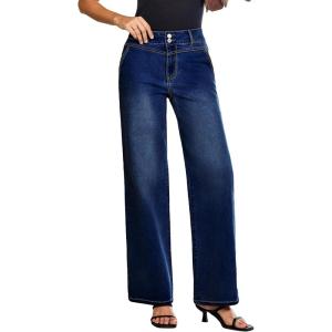 image:imageSHEWIN Womens Jeans High Waisted Wide Leg Jeans Woman Trendy 2025 Stretchy Straight Leg Ankle Denim Pants with Pockets