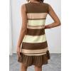 image:imageSHEWIN Dresses for Women 2026 Casual Summer Striped Sundresses Ruffle Hem Sleeveless Mini Tank Dress Fashion OutfitsBrown Stripe