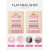 image:imageSHEWIN Dresses for Women 2026 Casual Summer Striped Sundresses Ruffle Hem Sleeveless Mini Tank Dress Fashion OutfitsPink Stripe