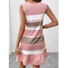 image:imageSHEWIN Dresses for Women 2026 Casual Summer Striped Sundresses Ruffle Hem Sleeveless Mini Tank Dress Fashion OutfitsPink Stripe