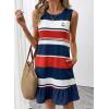 image:imageSHEWIN Dresses for Women 2026 Casual Summer Striped Sundresses Ruffle Hem Sleeveless Mini Tank Dress Fashion OutfitsRed Stripe