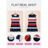 image:imageSHEWIN Dresses for Women 2026 Casual Summer Striped Sundresses Ruffle Hem Sleeveless Mini Tank Dress Fashion OutfitsRed Stripe