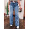 image:imageSHEWIN Straight Leg Jeans High Waisted Stretchy Trendy Wide Leg Flare Denim Pants