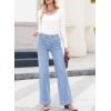 image:imageSHEWIN Women Straight Leg Jeans Stretchy Fabric Denim Pants Inseam 29 InchLight Blue