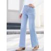 image:imageSHEWIN Women Straight Leg Jeans Stretchy Fabric Denim Pants Inseam 29 InchLight Blue