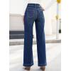 image:imageSHEWIN Women Straight Leg Jeans Stretchy Fabric Denim Pants Inseam 29 InchSea Blue