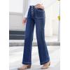 image:imageSHEWIN Women Straight Leg Jeans Stretchy Fabric Denim Pants Inseam 29 InchSea Blue