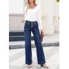 image:imageSHEWIN Women Straight Leg Jeans Stretchy Fabric Denim Pants Inseam 29 InchSea Blue