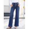 image:imageSHEWIN Women Straight Leg Jeans Stretchy Fabric Denim Pants Inseam 29 InchSea Blue