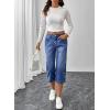image:imageSHEWIN Women Stretch Wide Leg Jeans Ankle Capri Comfort Jean 2026Blue