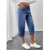 image:imageSHEWIN Women Stretch Wide Leg Jeans Ankle Capri Comfort Jean 2026Blue