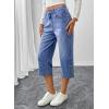 image:imageSHEWIN Women Stretch Wide Leg Jeans Ankle Capri Comfort Jean 2026Light Blue
